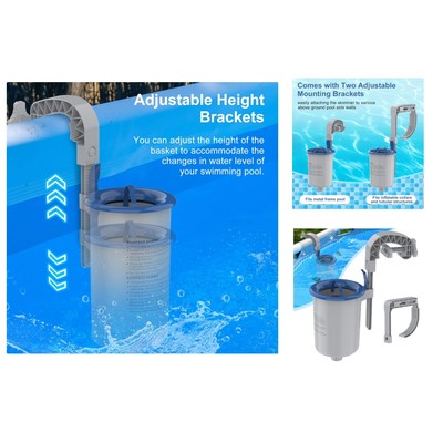 Robust Wall Mounted Pool Skimmer - Ideal for Inflatable & Metal Frame Pools