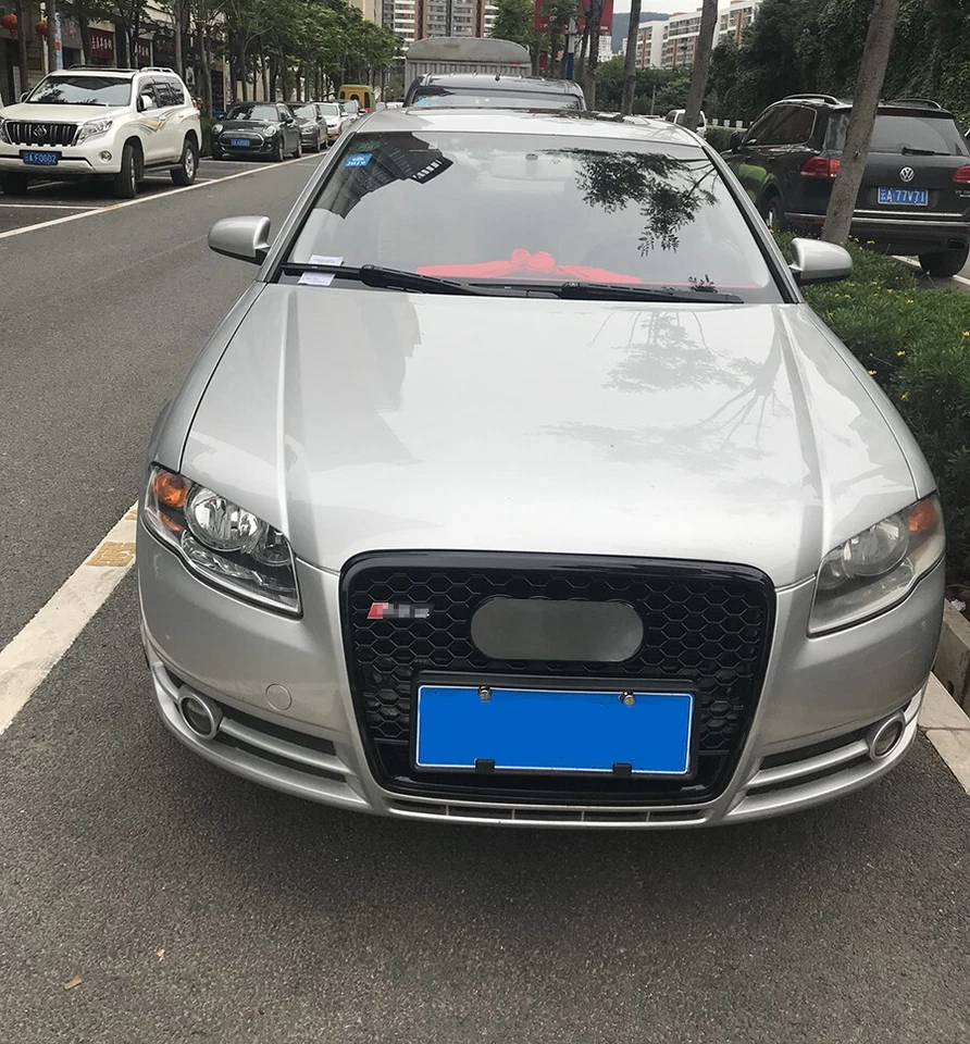 For 2005 2006 2007 2008 Audi A4 B7 RS4 Style Honeycomb Grille Black Grill Non-S - Imagem 4 de 4