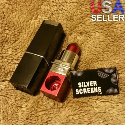 NEW Small Red Metal Lipstick Smoking Pipe Tobacco Herb Portable Travel Size