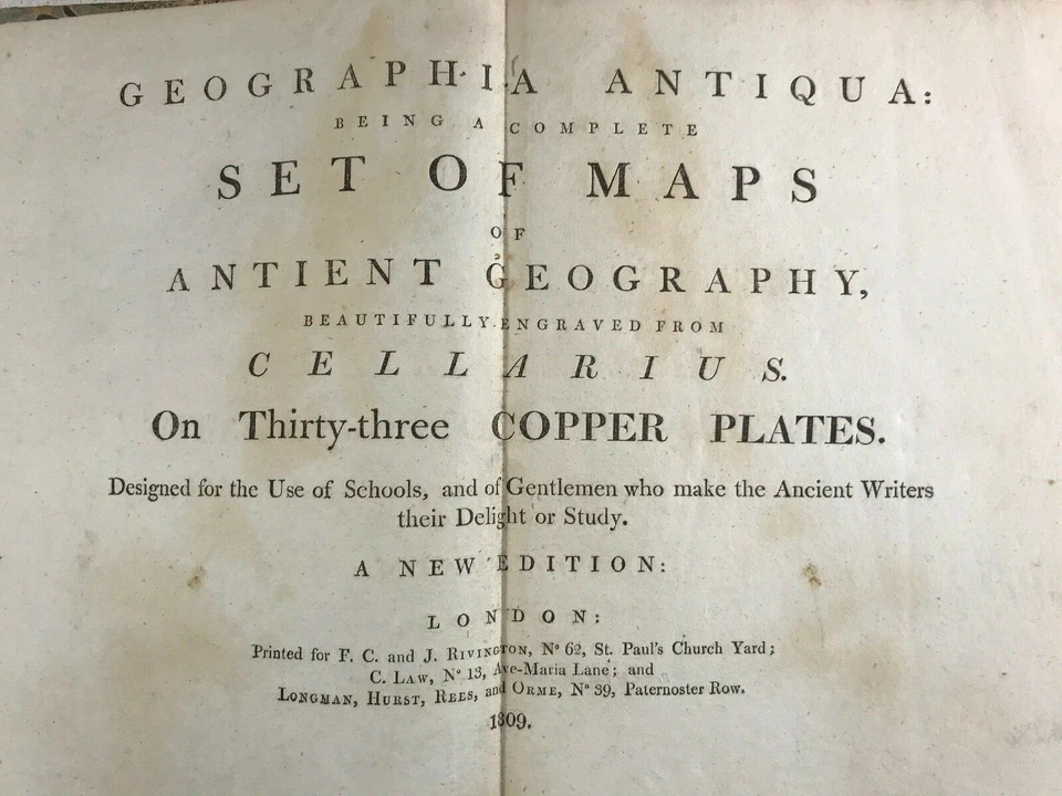 Maps Of Ancient Geography from Christoph Cellarius 33 Copper Plates 1809 - Image 2 of 4