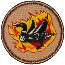 Flaming Loon Patrol Patch - 2" Round Embroidered Patch
