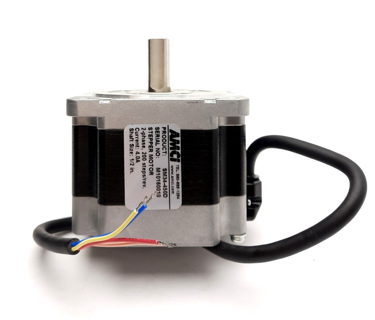 AMCI SM34-450D Stepper Motor, 2-Phase, 200 Steps, 4.0A, 1/2" Shaft, NEMA34  | eBay