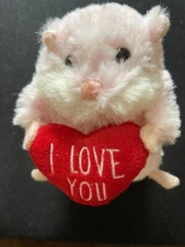 Ganz Lil' Luv Hamsters ( BEIGE) 3 1/2" Plush NWT  I LUV YOU heart HV9475