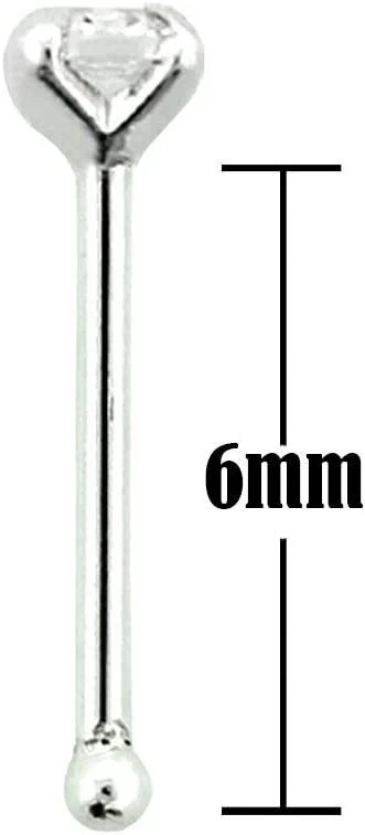 Caja 20 Piezas de Tachuelas Nariz Dobladas Plata de Ley 925 22g Foto 3 de 4