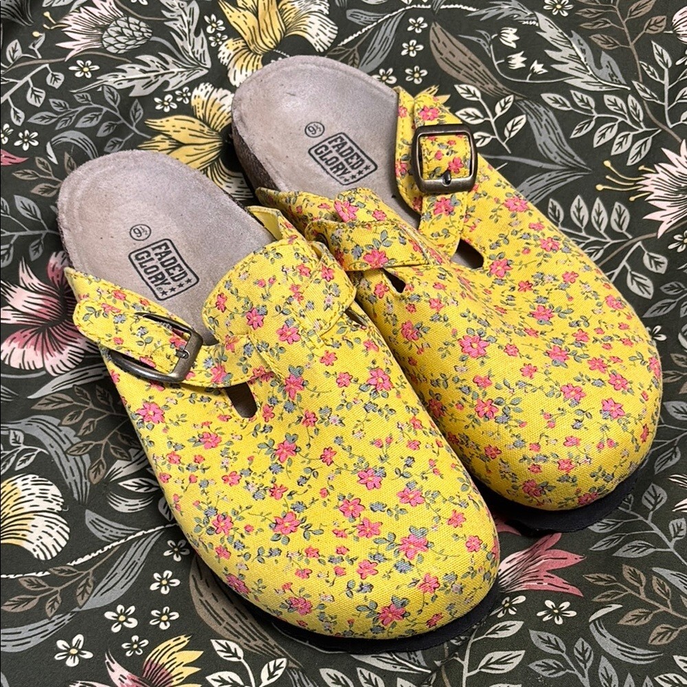 PANTOFOLA D’ORO Zoccoli pantofole floreali nuovi senza etichetta