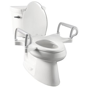 Bemis Assist Toilet Seat with Built-in Support Handles, Hinges Never Loosen-----