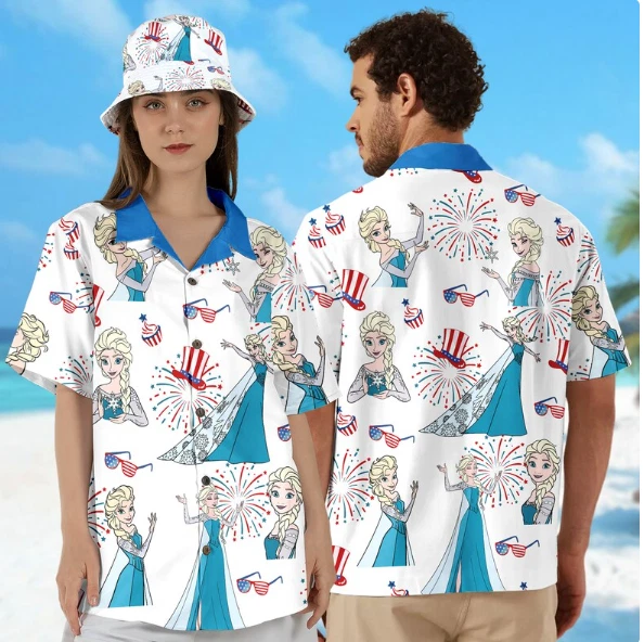 Elsa 4th July 3D HAWAII SHIRT