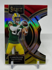 2023 Panini Select Carrington Valentine RC #118 Red & Yellow Prizm Die-Cut