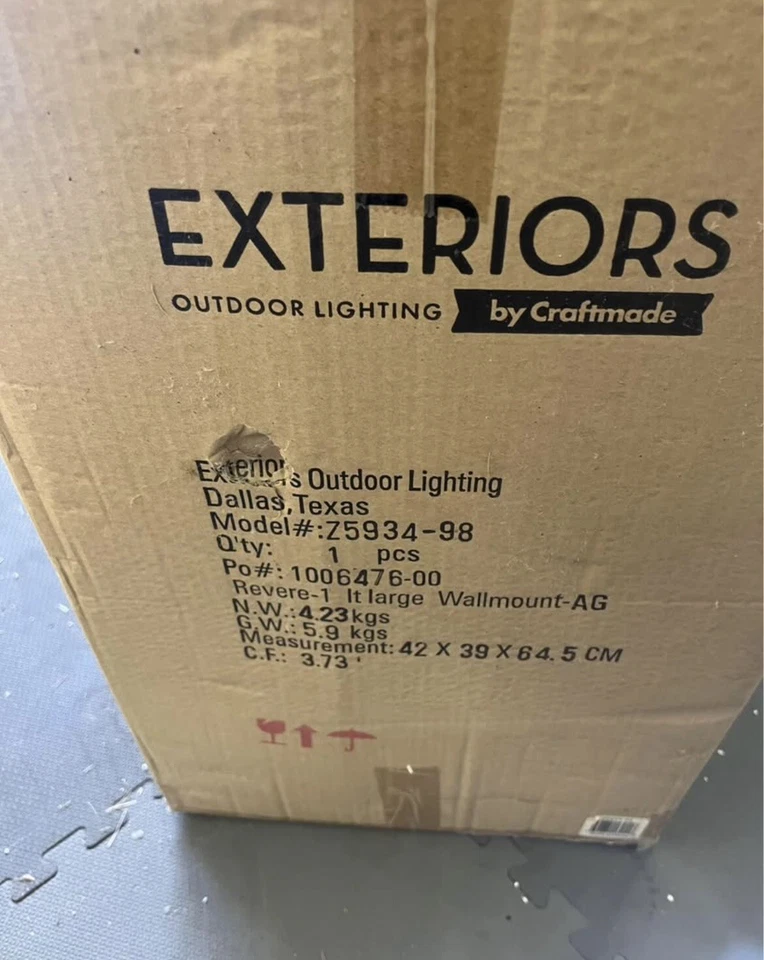 "Luz de pared exterior de vidrio transparente marrón bronce rústico 22x13""" Foto 3 de 3