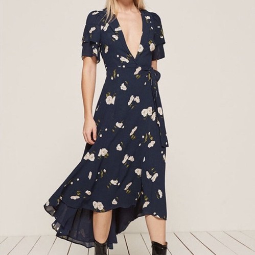 Reformation Floral Wrap Dress S | eBay