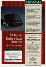 1993 Vintage Print Ad Escort All in One Radar Laser Detector Passport 4500 Super