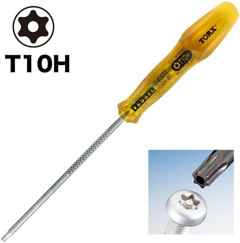 VESSEL Power Grip Torx cacciavite antimanomissione TORX T10H×80 5400TX - Foto 3 di 5