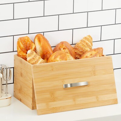 Bambus Holz Brotkasten Küche Aufbewahrungsbox mit Griff Deckel klassische Ausführung