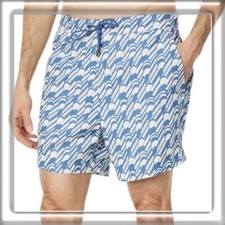 Ted Baker Salco Mid Scale Geo Swim Shorts Blue Size 7, US Size 2XL