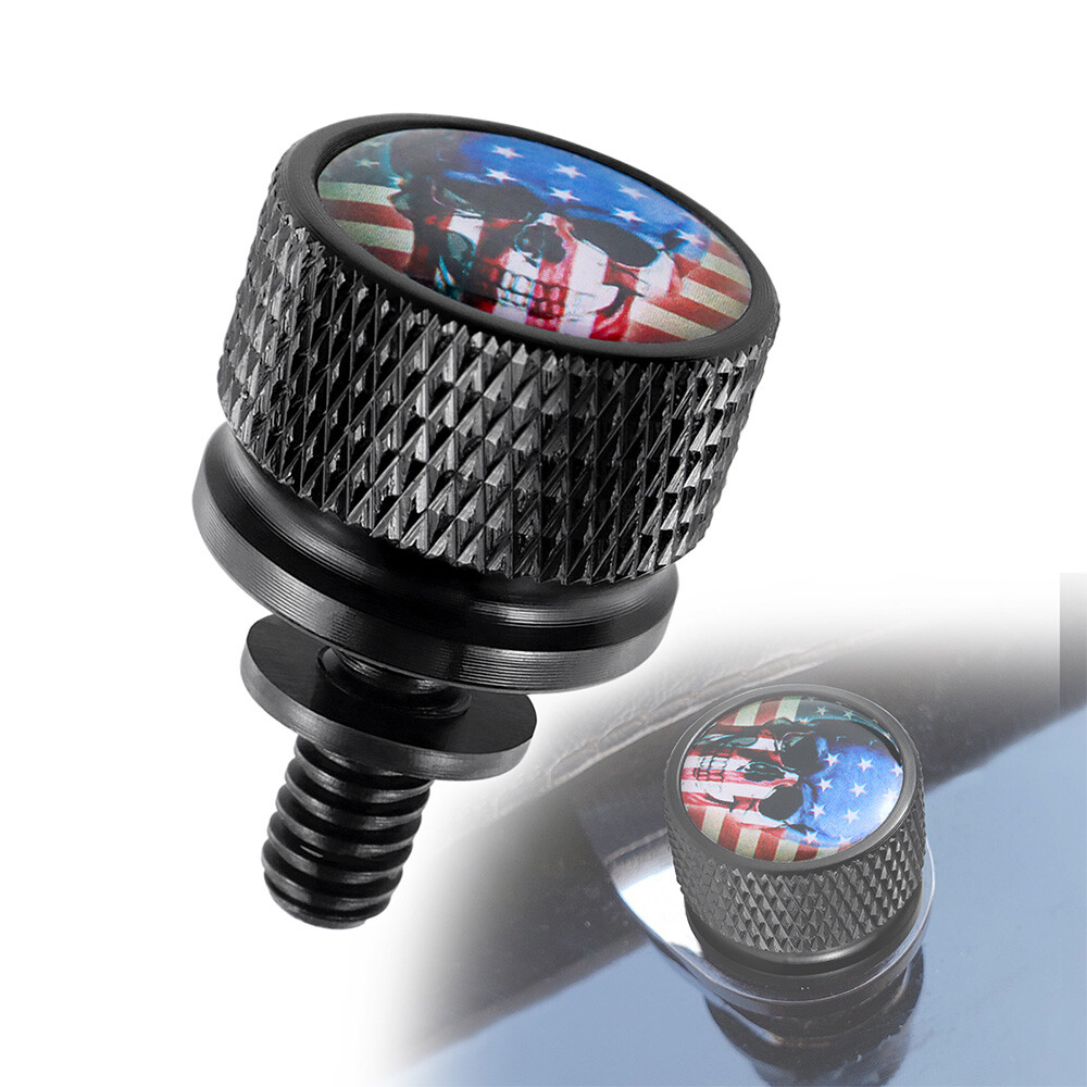 Black Billet Aluminum Rear Fender Seat Rack Bolt For Harley Black Rear Fender Seat Rack Knurled Bolt For Harley Touring, Softail & Dyna Models – Billet Aluminum Harley Seat Bolt - Foto 4