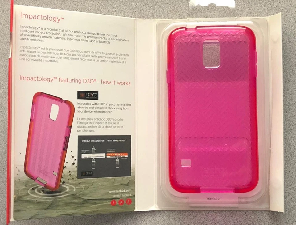 Brand New Original Tech21 Impact Herringbone Case for Samsung Galaxy S5 - Pink ! - Image 2 of 3