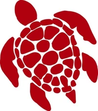 Sea Turtle Graphic - RED Vinyl Graphic Car Truck Windows Decal Sticker
