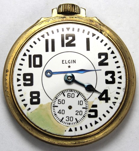 1943 Elgin BW Raymond Grade 478 16s 21j RAILROAD GRADE Pocket Watch Parts/Repair - Picture 2 of 5