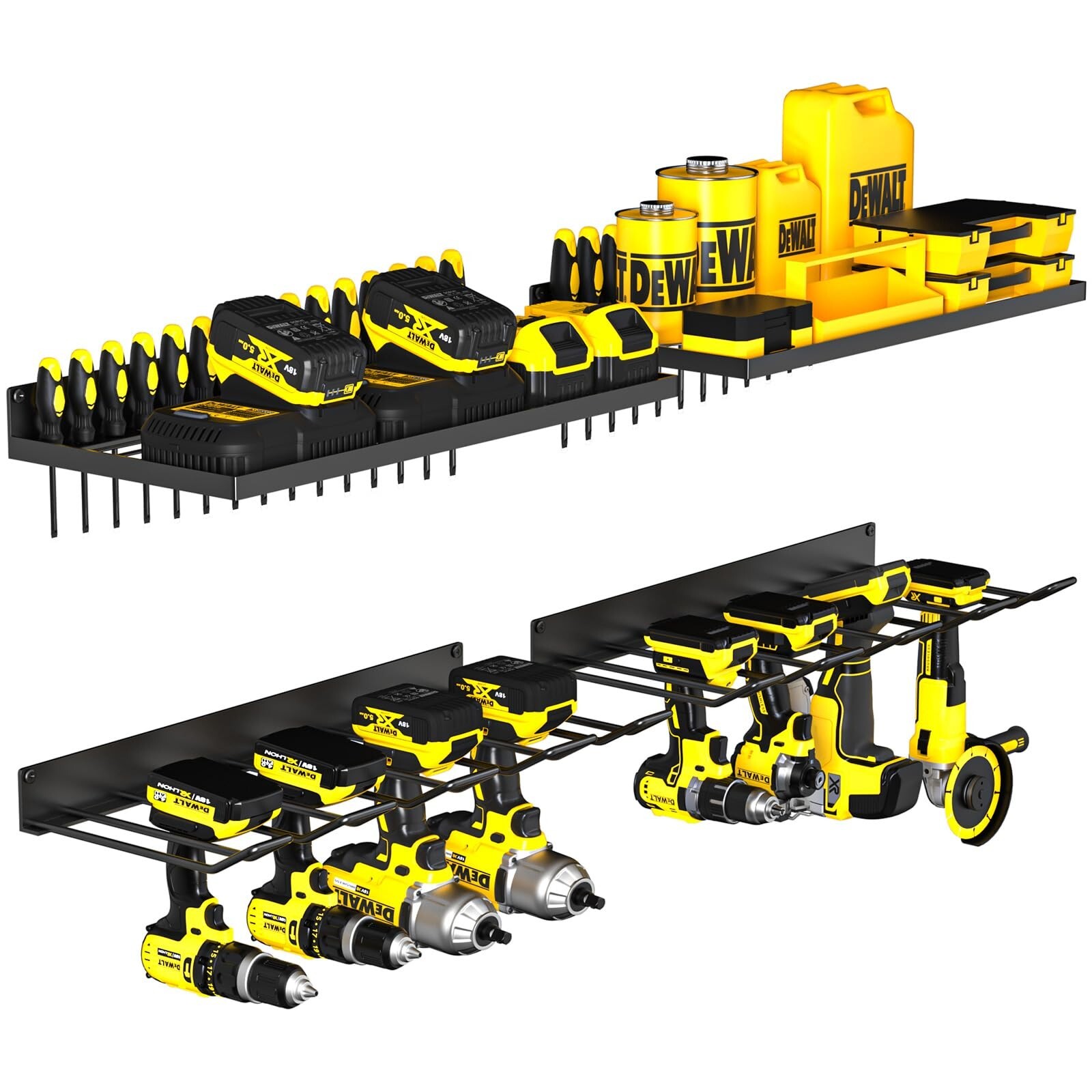 Heavy Duty Wall Mount Power Tool Organizer with Cord Storage