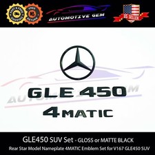 GLE450 4MATIC Rear Star Emblem Black Letter Badge Logo Set Mercedes V167 2020+
