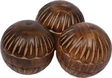 EDHAS Decorative Mango Wood round Balls Set of 3 for Centerpiece or Individual U