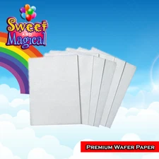 100 Edible Rectangle Potato Starch Rice Wafer Paper Sheet White Vegetable 8"x11"