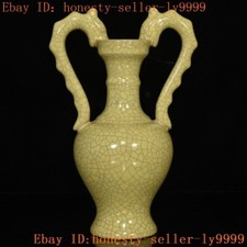 Song Dynasty Ru kiln porcelain binaural dragon beast Zun Cup Bottle Pot Vase Jar