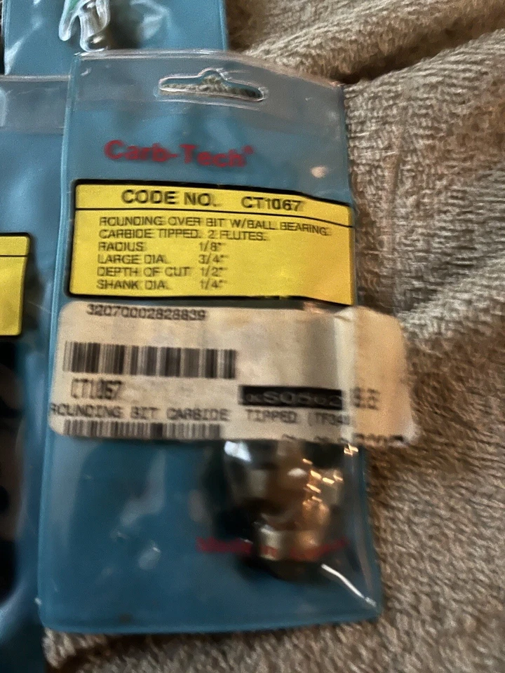 lot of 6 Carb Tech Router Bits Carbide Tipped 1/4” shank NIB free ship usa - Image 2 of 4