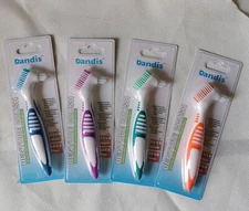 4Pcs Denture Cleaning Brush Multi-Layered Bristles False Teeth Ergonomic Rubber