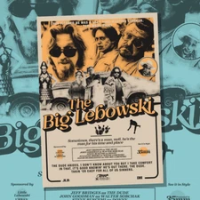 The Big Lebowski Poster, 90s themed Print. Ltd Edition. Dude Bridges A2
