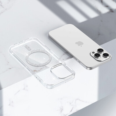 For iPhone 16 Pro Max 15 14 13 12 11 Glitter Clear Crystal