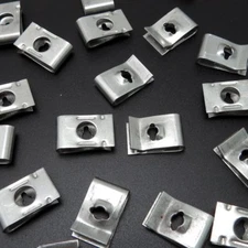 20x U Type Speed Nut 3.3mm Screw Size Zinc Plated Metal Clip Fastener 17.8*11mm