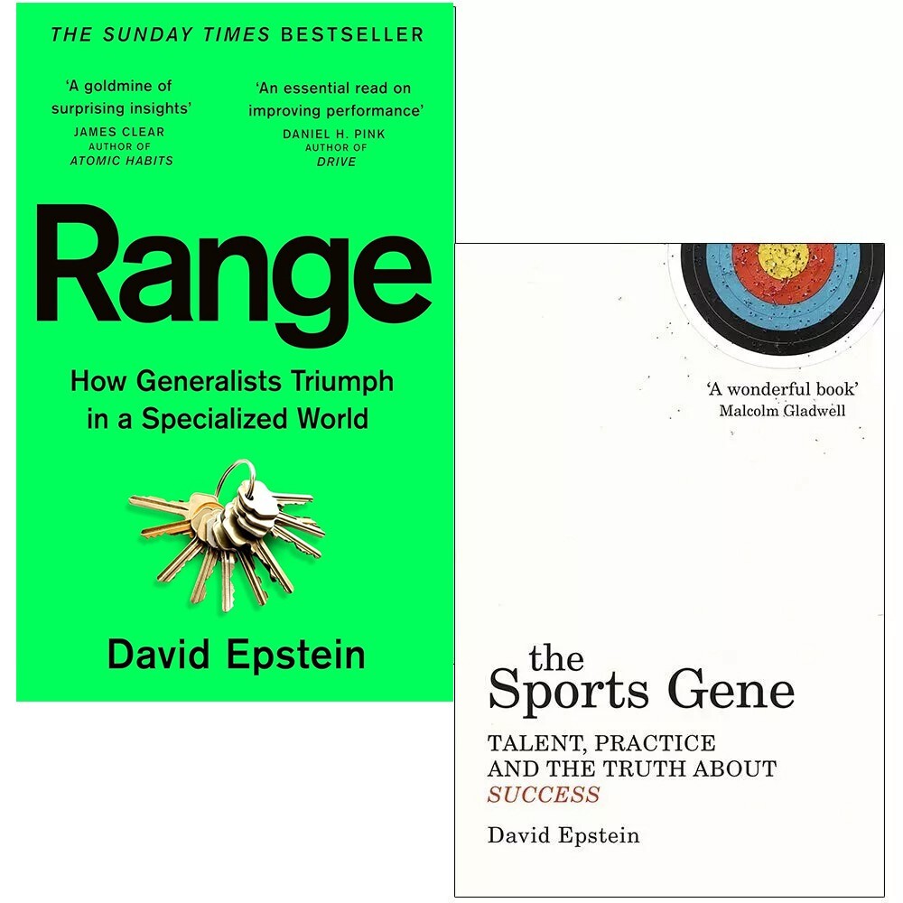 David Epstein Collection 2 Books Set Range How Generalists, Sports Gene