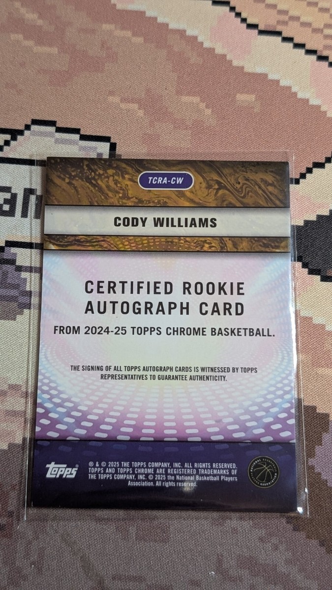 2024-25 Topps Chrome CODY WILLIAMS Rookie Auto Purple Geometric