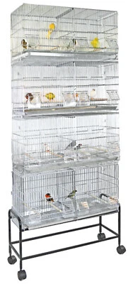 MCAGE 4 of NO RUST Stainless Galvanized Bird Finch Breeder Center Divider Stand Cages