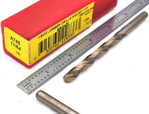 Taladro Jobber 2 Dormer HSCO A745 NAS 907 Tipo J, 7/32", 17/64, 23/64, 13/32, 7/16 - Imagen 3 de 6