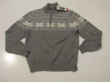 WEATHERPROOF Gray White 1/4 Zip Knit Pullover Sweater Medium NWT Mens