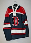 New MLB Boston Red Sox old time jersey style mid weight cotton hoodie men's M