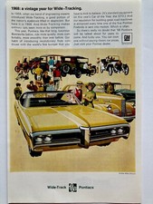 1968 Pontiac Bonneville Print Ad Wide Track Tiger Vintage Year