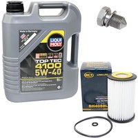 MotoröL Set 5W-40 5 Liter + ÖLfilter Sh 4088 L + Schraube FüR Audi Seat Skoda Vw