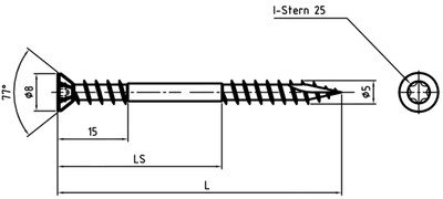 JD-Plus A2 oder A4 Edelstahl Terrassenschrauben ab 5 x 40 bis 5 x 80mm V2A V4A  