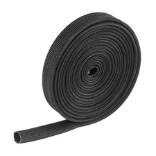 10ft - 12mm 1/2" Fiberglass Heat Wire Shield Sleeve Black