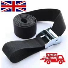 Metal Cam Buckle Tie Down Straps 25mm Webbing 1m - 5m Securing Luggage Trailer