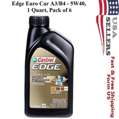 Engine Oil 5W-40 - Castrol Edge Euro Car A3/B4, 6 Quart, Stock US-No Import Fees