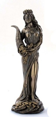 US 7.25 Inch Blinded Greek Goddess Fortuna Cold Cast Bronze Figurine