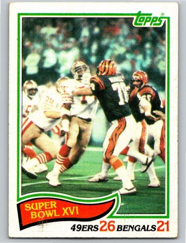 1982 Topps #9 Super Bowl XVI 49ers 26 vs Bengals 21 Kostenloser Versand!