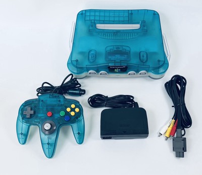 Nintendo 64 Clear Blue Konsole N64 Controller Kabel REGION FREE wählbar