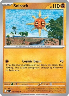 Solrock #075/132 Me01 Mega Evolution Uncommon Reverse Holo Pokemon TCG NM