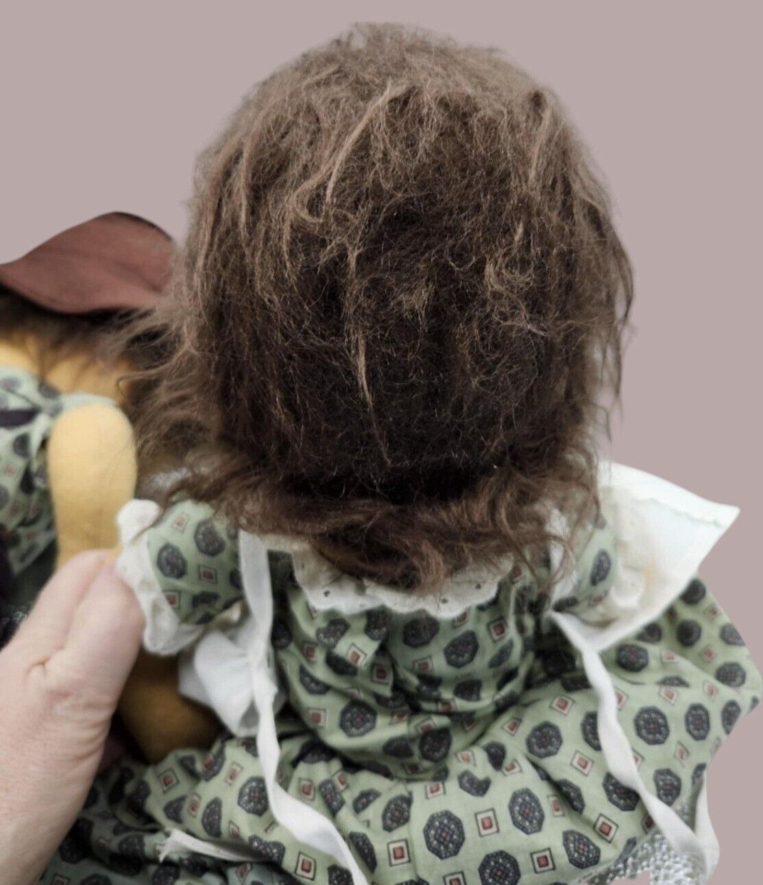 Two Vintage 12" Handmade Dolls Amish Hillbilly Plush Soft Boy Girl Stuffed  READ