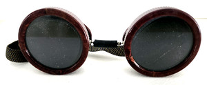 Vtg. Glendale Optical Type R Bakelite Green Goggles Welding - EXCEL.COND.